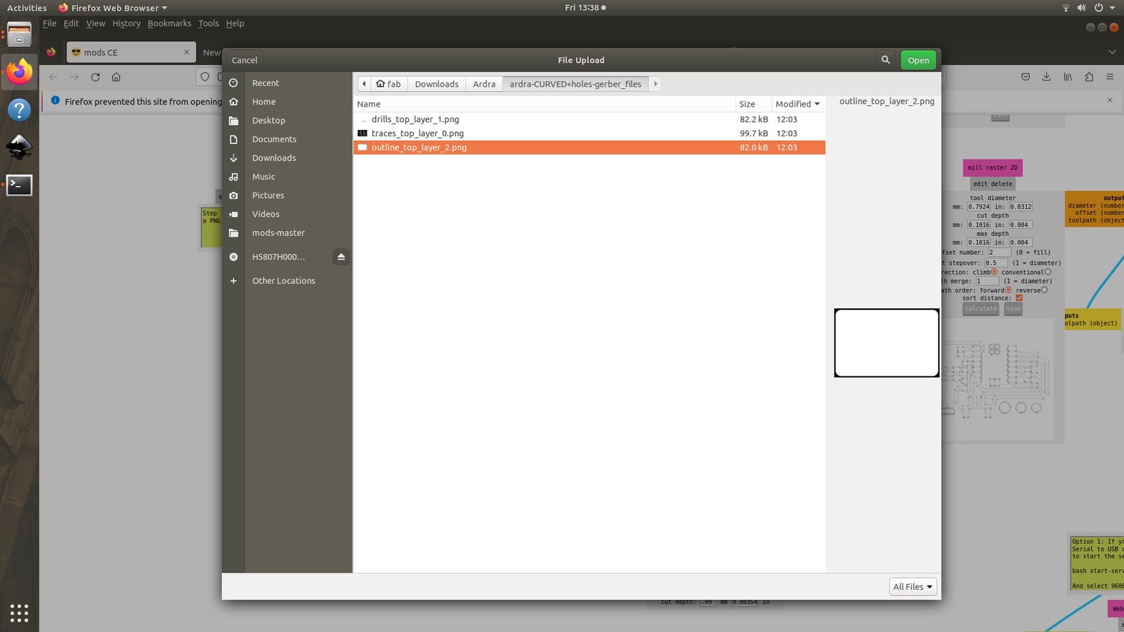 Final step cutting PCB board from copper clad
